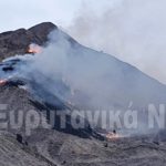 Πυρκαγιά στην Καλιακούδα, ορατή από το Καρπενήσι