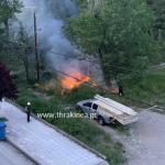 Πυρκαγιά στο πρώην στρατόπεδο Σταθάτου στην Ορεστιάδα