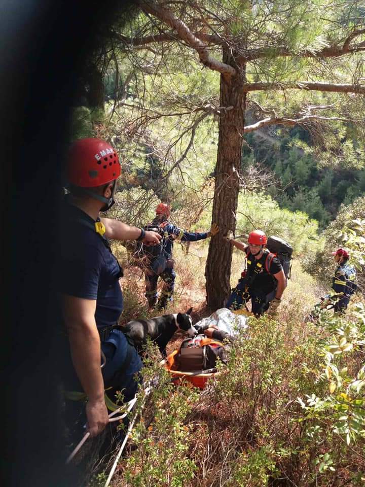 Διάσωση κυνηγού και ο πιο πιστός φίλος του ανθρώπου. Η «ΠΑΟΛΑ» δεν άφησε λεπτό από τα μάτια της το αφεντικό της.