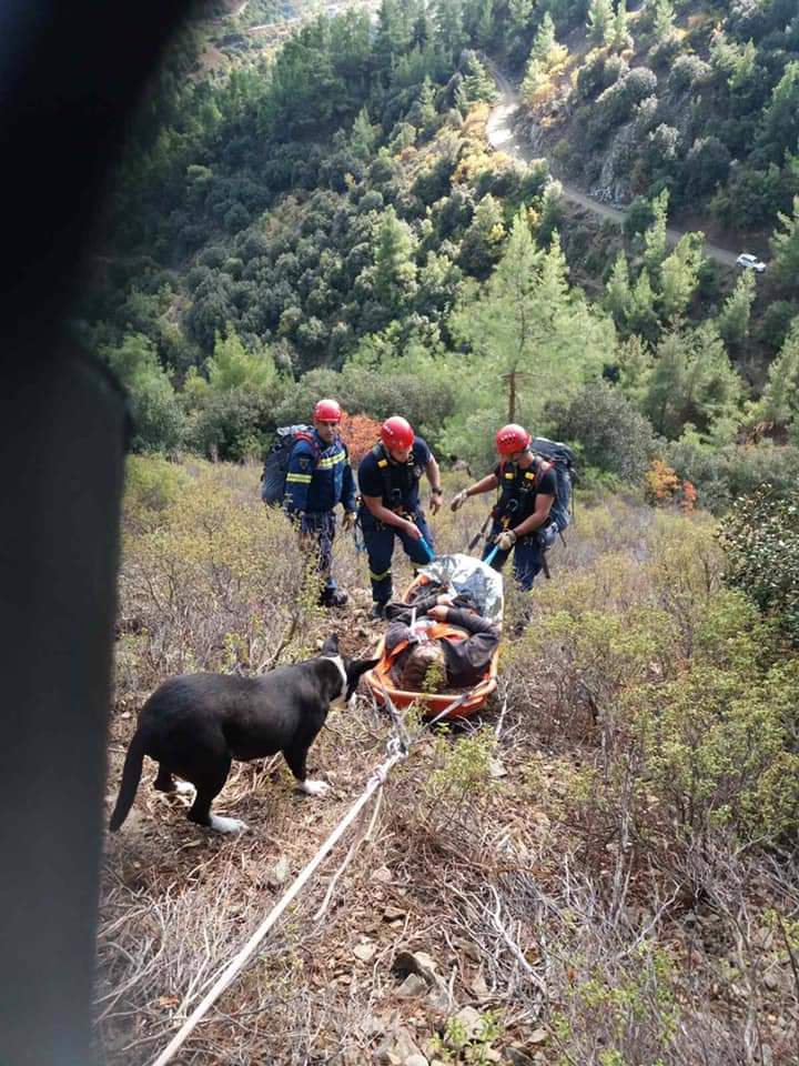 Διάσωση κυνηγού και ο πιο πιστός φίλος του ανθρώπου. Η «ΠΑΟΛΑ» δεν άφησε λεπτό από τα μάτια της το αφεντικό της.