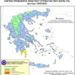 Χάρτης Πρόβλεψης Κινδύνου Πυρκαγιάς 19/7/2021