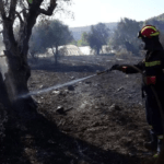 Πυρκαγιά σε ξερά χόρτα έξω από τη Νέα Αγχίαλο