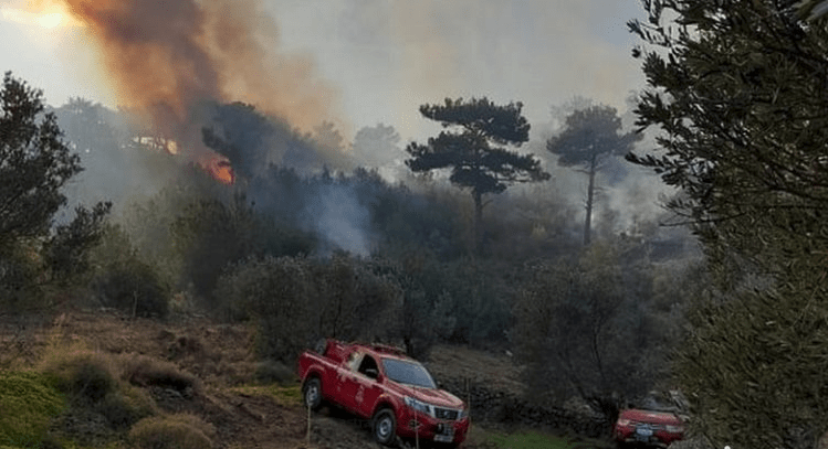 Αναζωπυρώθηκε η πυρκαγιά στις Αμάδες Χίου - Μεγάλη κινητοποίηση της πυροσβεστικής