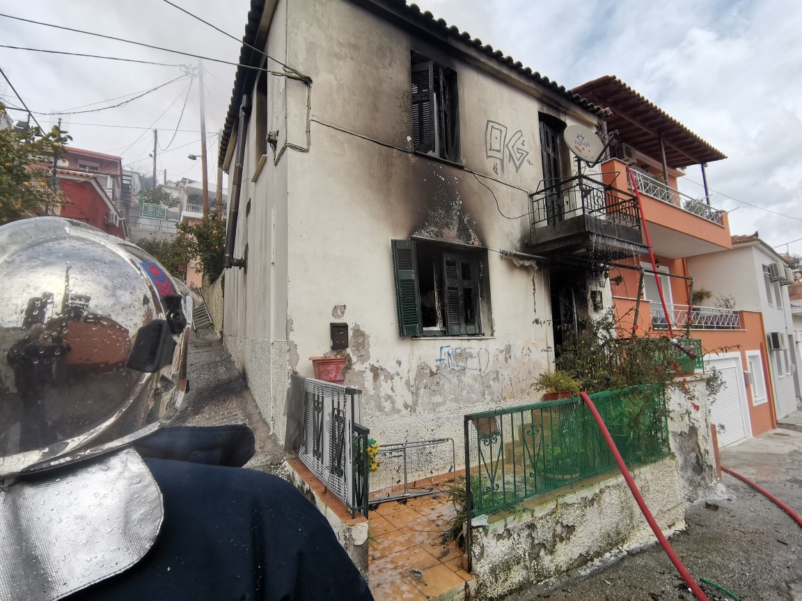 Λέσβος: Πυρκαγιά σε σπίτι στη Λαγκάδα (Φωτό)