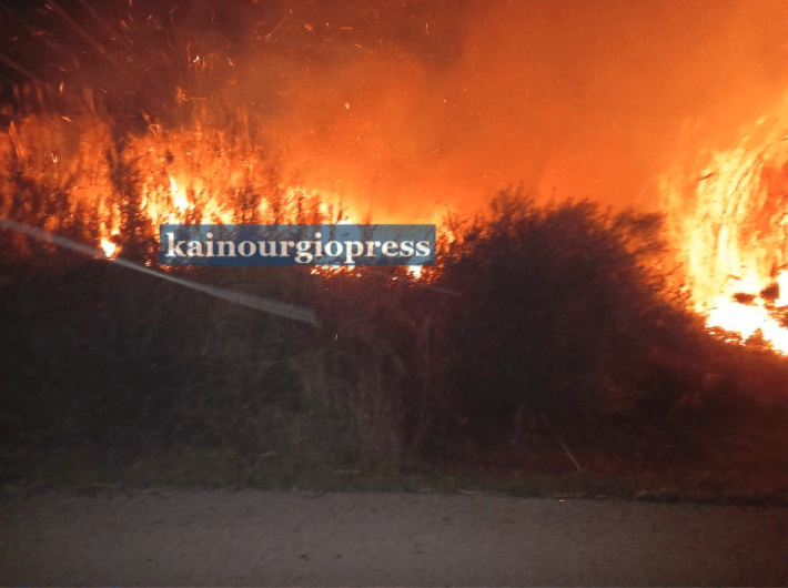 Μεγάλη πυρκαγιά στην Παραβόλα Αιτωλοακαρνανίας (Φωτό)