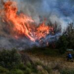 Πυρκαγιά σε δασικη έκταση στην περιοχή μεταξύ Λάμπου Μύλοι και Πηγή στην Λέσβο