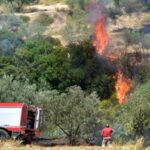 Πυρκαγιά σε εξέλιξη σε γεωργική έκταση στο Πλατάνι Πάτρας