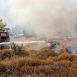 Πυρκαγιά εν υπαίθρω στο κάστρο του Καράμπαμπα στην Χαλκίδα