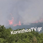 Υπό μερικό έλεγχο η πυρκαγιά στην περιοχή 'Αγιος Ιωάννης στην Κορινθία