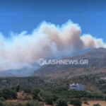 Μεγάλη αναζωπύρωση της πυρκαγιάς στις Μέλαμπες Ρέθυμνου (Βίντεο)