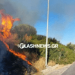 Πυρκαγιά στα πρανή κοντά στο Ναύσταθμο Κρήτης