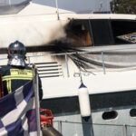 Πυρκαγιά σε σκάφος στην Μαρίνα Αλίμου - Δύο τραυματίες