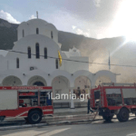 Πυρκαγιά σε αποθηκευτικό χώρο δίπλα στον ιερό ναό του Αγίου Παντελεήμονα στα Καμένα Βούρλα