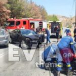 Σοβαρό τροχαίο με τρία αυτοκίνητα στη Νέα Λάμψακο Χαλκίδας