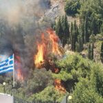 Πυρκαγιά σε δασική έκταση στο Μωραϊτοχώρι Σάμου