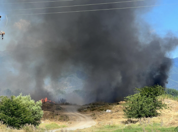 Πυρκαγιά σε υπαίθριο χώρο στο Χορτερό Σερρών