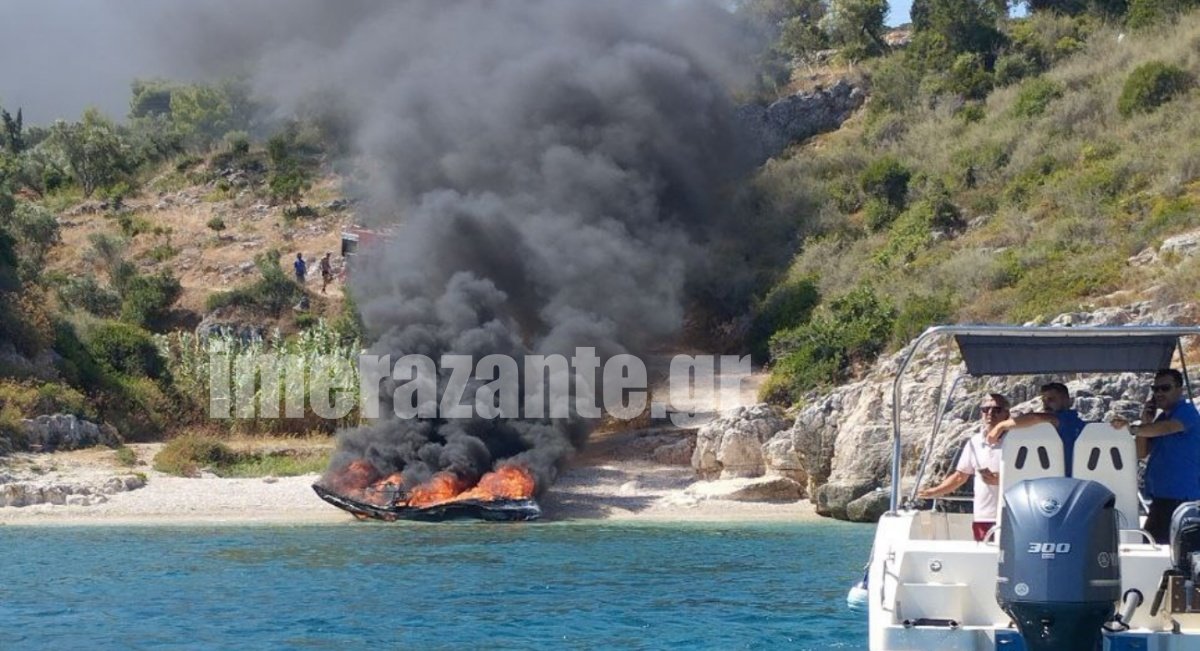 Πυρκαγιά σε σκάφος στην περιοχή των Βολιμών στη Ζάκυνθο