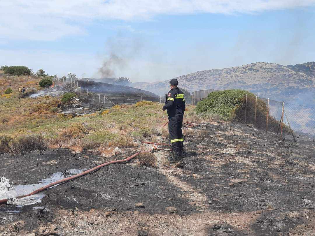Πυρκαγιά σε δασική έκταση στο Δημολάκι Κερατέας στη Λαυρεωτική