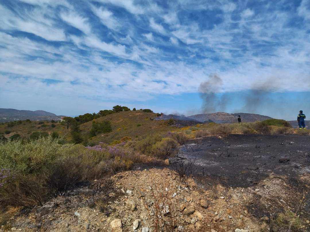 Πυρκαγιά σε δασική έκταση στο Δημολάκι Κερατέας στη Λαυρεωτική