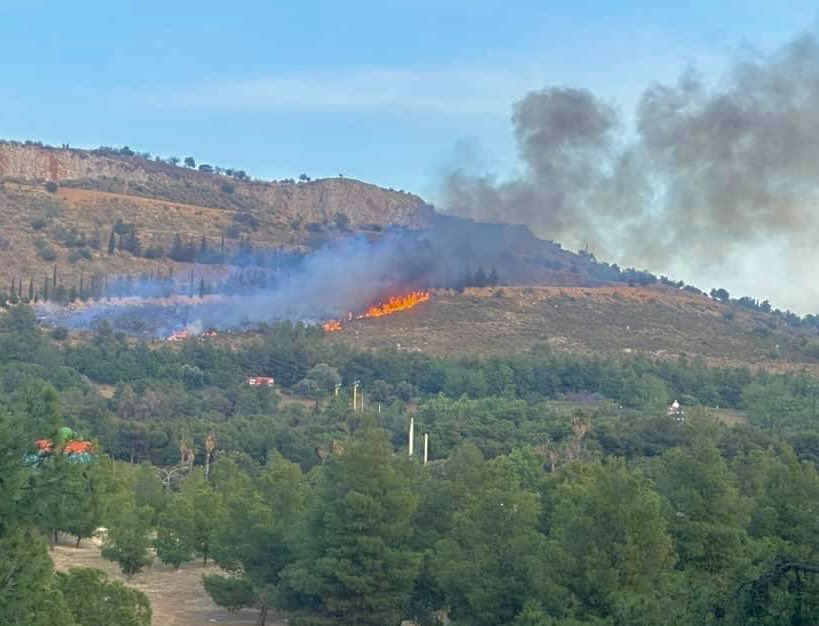 Πυρκαγιά σε χαμηλή βλάστηση στο Άλσος Βεΐκου στο Γαλάτσι