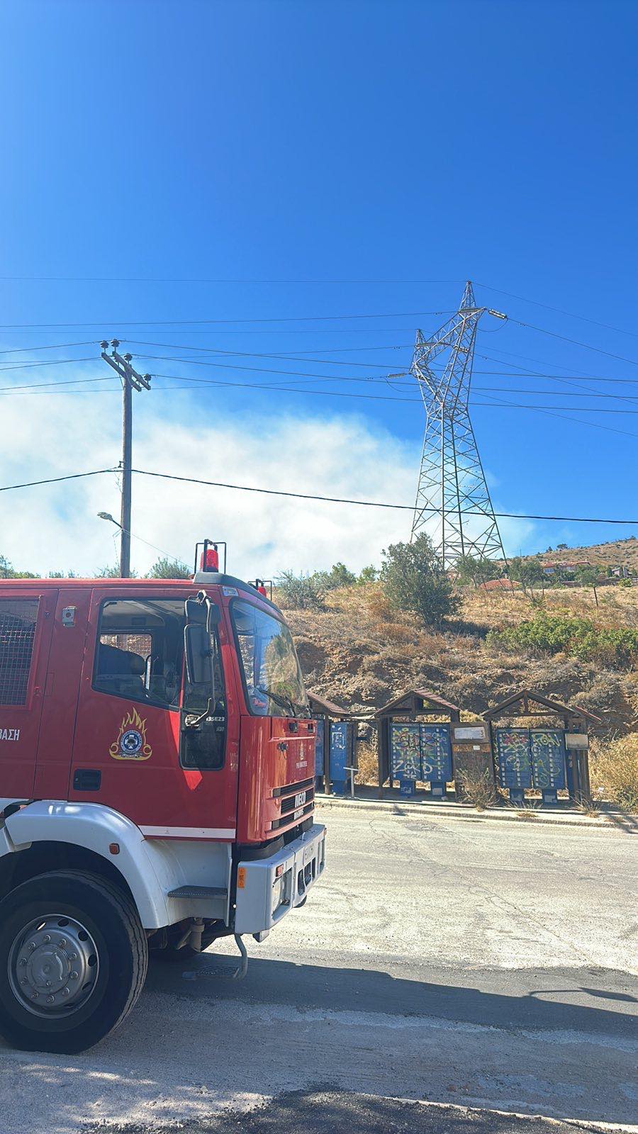 Πυρκαγιά σε δασική έκταση στην περιοχή της Σταμάτας Αττικής