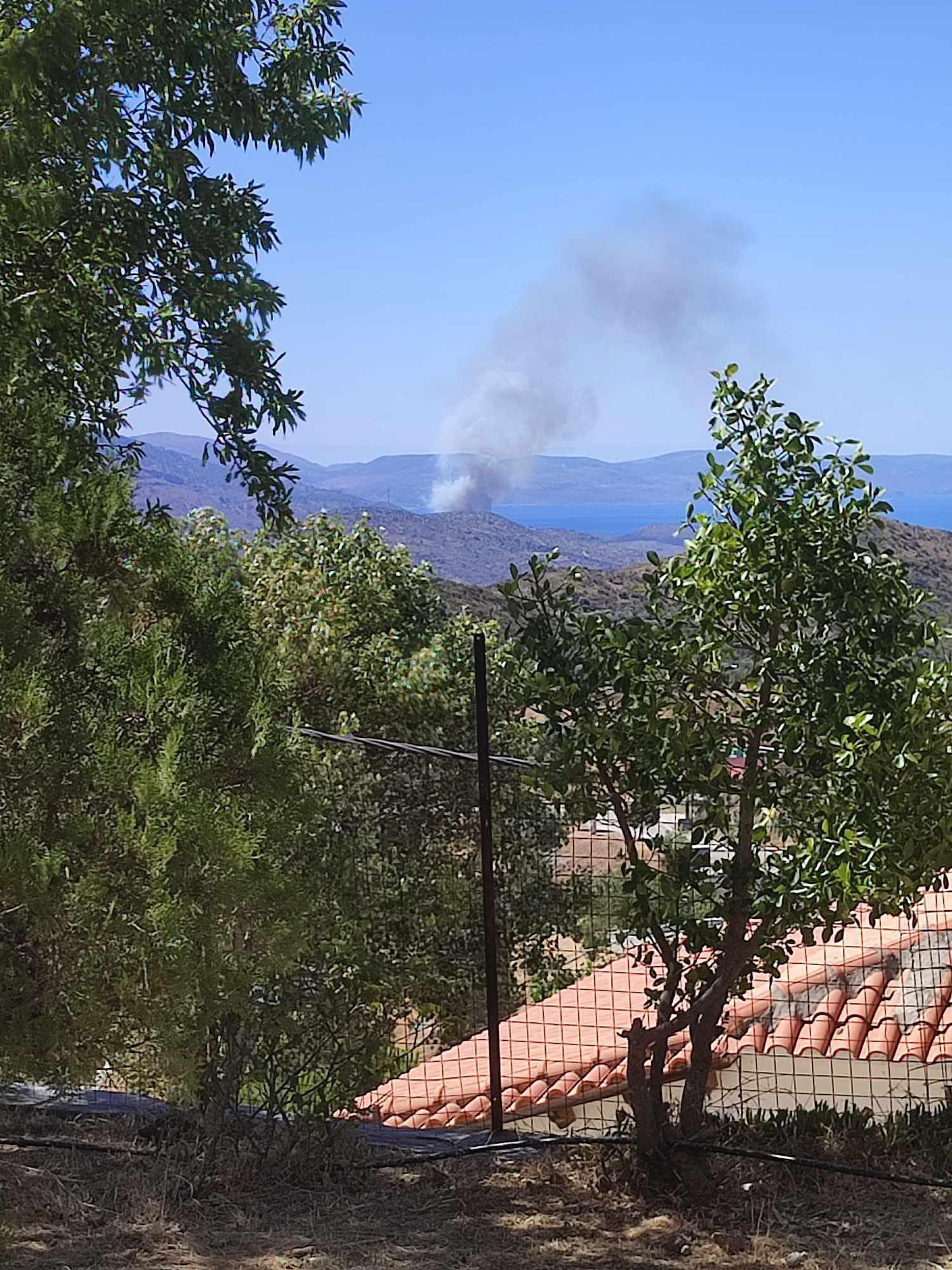 Πυρκαγιά σε δασική έκταση στην περιοχή Σιδηρούντα στο νησί της Χίου