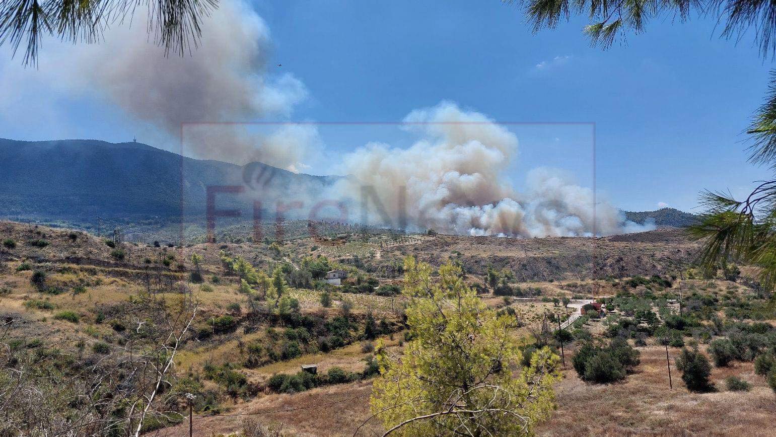 Πυρκαγιά σε δασική έκταση στην περιοχή Αιγειρούσες Μεγάρων Αττικής